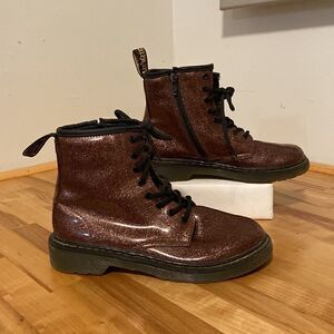 Dr. Martens Maroon Purple 1460 Glitter J Side Zip Combat Ankle Boots Size 3